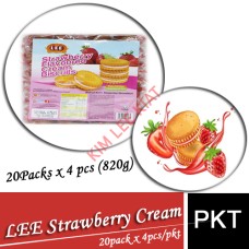 Biscuits, LEE Strawberry Cream (W)20Packs x 4 pcs (820g)
