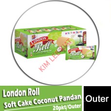 Soft Cake, LONDON Roll Coconut Pandan (20's x 16g)(w)