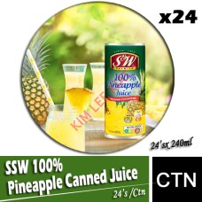 SSW 100% Pineapple Juice 24's x240ML