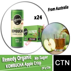 Remedy Organic KOMBUCHA Apple Crisp (No Sugar) 24's/ctn (From Australia)