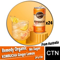 Remedy Organic KOMBUCHA Ginger Lemon (No Sugar) 24's/ctn (From Australia)