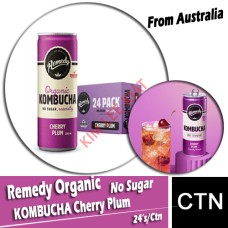 Drink Canned,Remedy Organic KOMBUCHA Cherry Plum (No Sugar) 24's/ctn (From Australia)
