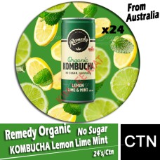 Drink Canned,Remedy Organic KOMBUCHA Lemon Lime Mint (No Sugar) 24's/ctn(From Australia)