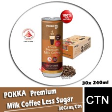 Drink Canned, Pokka Premium Milk Coffee (Less Sugar) 240mlx30's