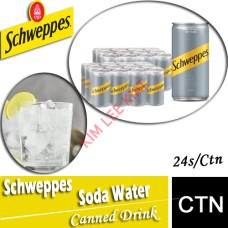 Drink Canned, SCHWEPPES Soda Water 24's/ctn-CARTON