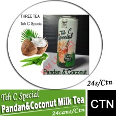 Drink Canned,Three Tea  Pandan & Coconut Milk Tea (24's x 240ml)