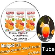 Drink Packet, MARIGOLD 100% Orange Sunrise Mixed Fruits Juice Pkt 6's