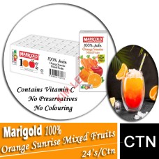 Drink Packet, MARIGOLD 100% Orange Sunrise Mixed Fruits Juice Pkt 24's