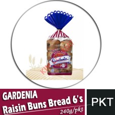 Bread, Gardenia Raisin Buns 240g 6's/pack