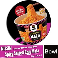 Nissin Irvins BOWL Noodles - Spicy Salted Egg Mala 97g