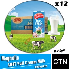 Milk UHT-Full Cream, MAGNOLIA 1Lx12's