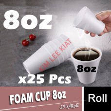 Foam Cup, (8oz) 25's