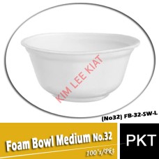 Foam Bowl, (Medium) 100's (No.32) FB-32-SW-L