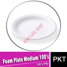 Foam Plate, (Medium) 100's
