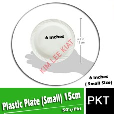Plastic Plate, (Small) 50's, 15cm, 6 inches