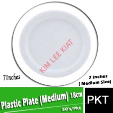 Plastic Plate,  (Medium) 50's, 18cm, 7 inches