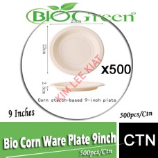 Bio Corn Ware Plate 9 Inches 500pcs per Carton