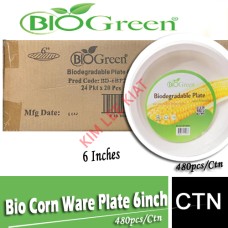 Bio Corn Ware Plate 6 Inches 480pcs/ctn