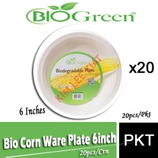 Bio Corn Ware Plate 6 inches (20pcs)