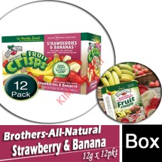 EXP:29/07/24-Brothers-All-Natural Strawberry & Banana Crisps 12g x 12 PKTS                                                                                         