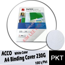 ACCO A4 Binding Cover (White) 100's (297x210mm) 230G