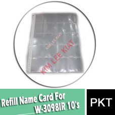 Refill Name Card For W-3098IR 10's Refill Name Card For W-3098IR 10's