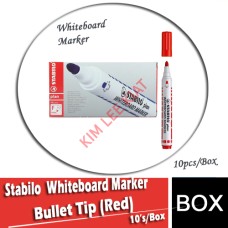 Stabilo Whiteboard Marker Bullet Tip (Red) 10's