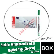 Stabilo Whiteboard Marker Bullet Tip (Green) 10's