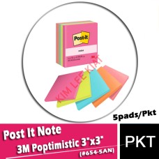 Post It Note, 3M Poptimistic 3"x3" (#654-5AN) 5 pads / pkt