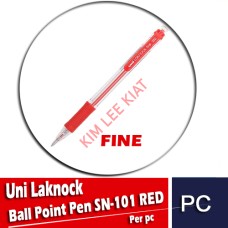 Uni Laknock Ball Point Pen SN-101(Fine) - RED