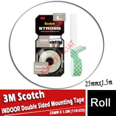 3M Scotch INDOOR Double Sided Mounting Tape 25MM X 1.5M (110-S25)