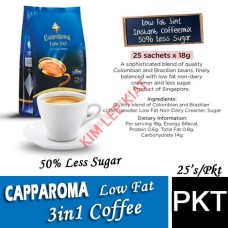 COFFEE 3 IN 1, CAPPAROMA LOW FAT (50% LESS SUGER )