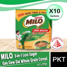 MILO 3-in-1 Less Sugar Gao Siew Dai Whole Grain Cereal (10 's)