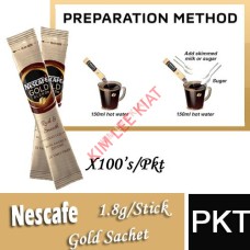 Coffee Instant (Satchet), NESCAFE Gold (1Cup) (1.8gx100's) - Nestle Catering STD