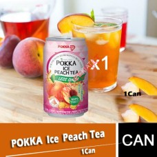 Drink Canned, POKKA Ice Peach Tea (Less Sugar)