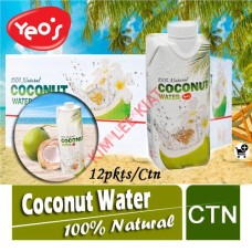 Drink Pkt, YEO's 100% Natural Coconut Water 330ml x 12's