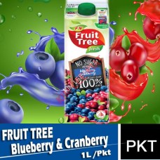 Juice (Fresh)-Pkt, FRUIT TREE Blueberry & Cranberry 946ml(No Sugar Added)