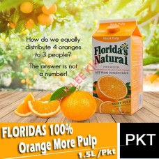 Juice(Fresh)-Pkt, FLORIDAS 100% 1.5L (Orange More Pulp)Keep In Fridge