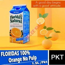 Juice(Fresh)-Pkt, FLORIDAS 100% 1.5L (Orange No Pulp)Keep In Fridge