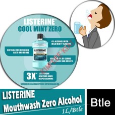 Mouthwash,Mouthwash, LISTERINE Zero Alcohol- 1L (Cool Mint)