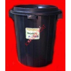 Round Recycle Bin With Cover (H47xD42cm)(22-01272)(439-4500U)(Red/Blue)