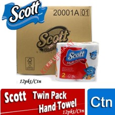 Paper Towel, SCOTTOWEL (Twin Pack)(12pktsx2rolls/ctn)