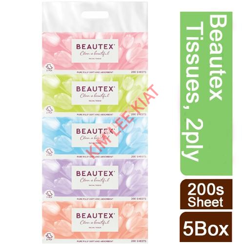 Tissues Facial , Beautex 200's (1x5box) 2ply Tissues Facial , Beautex 200's (1x5box) 2ply