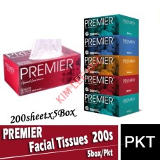 Tissues Facial, Premier 200's x 5 boxes