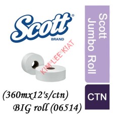 Toilet-Jumbo Roll, SCOTT (360mx12's/ctn)-BIG roll (06514)