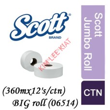 Toilet-Jumbo Roll, SCOTT (360mx12's/ctn)-BIG roll (06514) Toilet-Jumbo Roll, SCOTT (360mx12's/ctn)-BIG roll (06514)