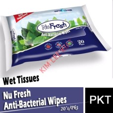 Wet Tissues,Nu Fresh Anti-Bacterial Wipes 20's Wet Tissues,Nu Fresh Anti-Bacterial Wipes 20's