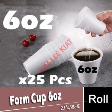 Foam Cup, (6oz) 25's