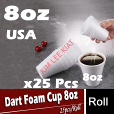 Dart Foam Cup, (8oz) 25's (USA)