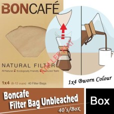 Coffee Filter Bag, BONCAFE Unbleached, (1x4), 40's